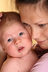 Happy mother with baby