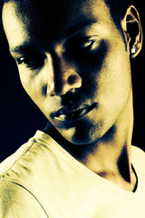 Handsome african-american male model shot in studio - portrait