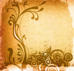 decorative floral background with circles, abstract design