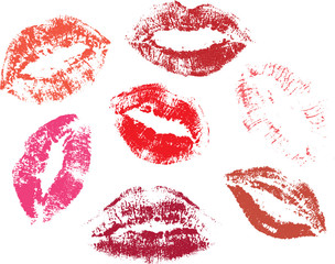 Print of lips, kiss, vector