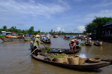 Fototapeta na wymiar Marche flottant, Cantho, Wietnam