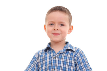 portrait of five years old boy isolated on white - 3763512