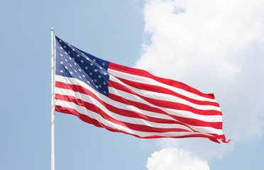 American Flag and Clouds