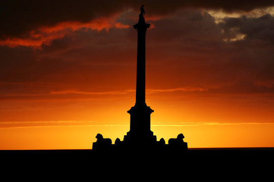 Trafalgar Square at sunset