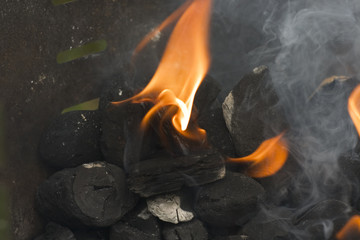 flames on coal