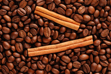 Coffee beans and cinnamon