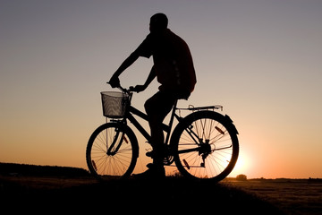 Obraz premium Biker silhouette