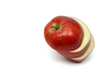 sliced red apple