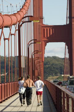 People Running in Golden Gate
