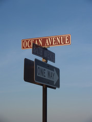 Street Signs near Beach in Ocean Grove, New Jersey