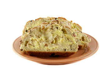 Yummy buttered sticky bun ready to serve.