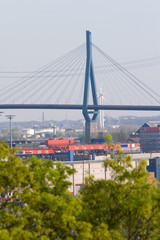 Koehlbrand Bridge and Hamburg Harbor