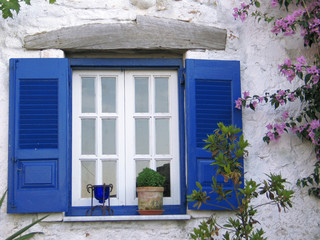 Fototapeta na wymiar blaues Fenster