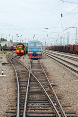 Fototapeta premium Modern Locomotives and carriages