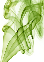 green rays smoke abstract in white background