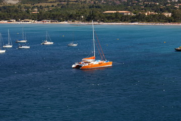 Obraz premium Corsica orange yacht