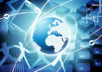 An image based on the world and technology in business.