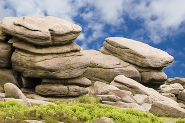 Eroded Rocks in Peak District - landscape orientation