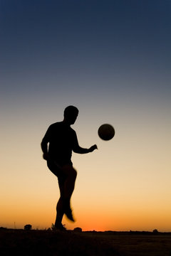 football at sunset