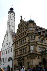 Fototapeta na wymiar Town Square, Rothenburg ob der Tauber, średniowieczne Stare Miasto