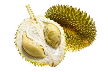 Tropical fruit - Durian isolated on white background..