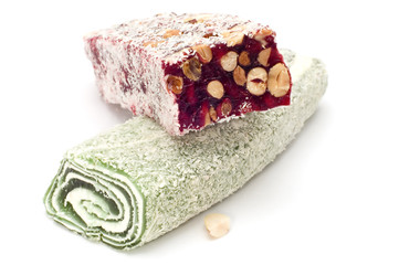 series object on white - food Turkish delight