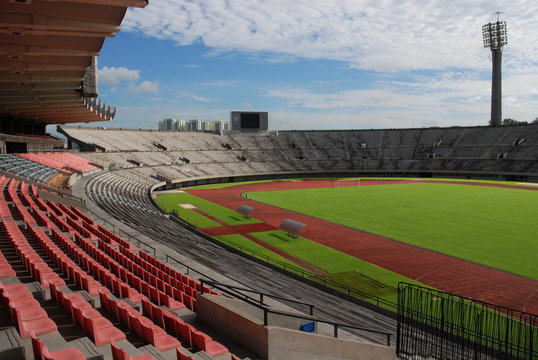 Modern stadium in the city
