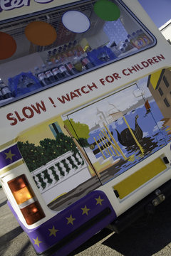 Ice Cream Van from Rear - Watch for Children!