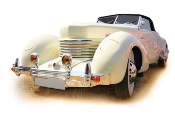 Vintage roadster isolated over a white background