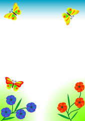 butterfly and flowers