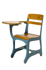 School desk on white