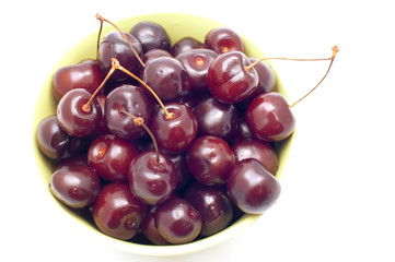 series object on white - food - sweet cherries