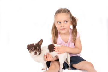 girl and dog 