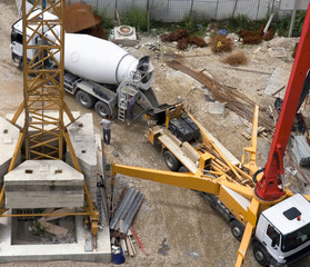 Heavy machinery on building site