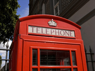 Red Telephone box, Spitalfields, London UK