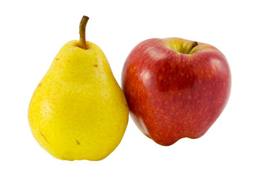 the apple and pear isolated with clipping path