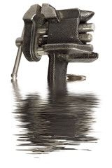 series object on white: isolated -instrument -bench-vice