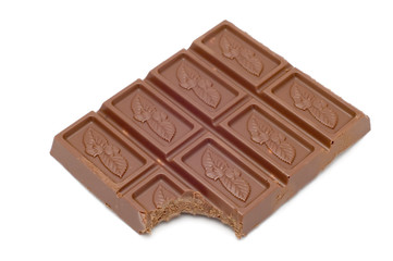 series object on white food - chocolate in bars