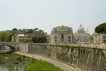 Fototapeta premium vatican view from tiber river rome italy