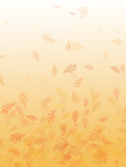 Falling leaves against a warm background