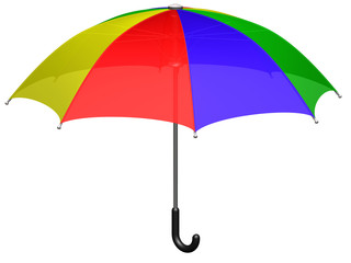 Open colored umbrella (3d render)