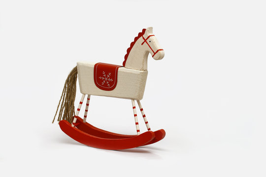An old wooden horse, christmas decoration  