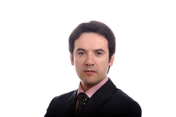  young business man portrait in white background