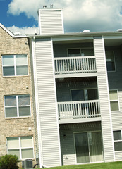 a section of balconies from an apartment complex