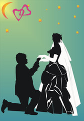 illustration with wedding couple