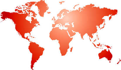 Red world map
