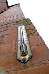 Old white enamel thermometer 