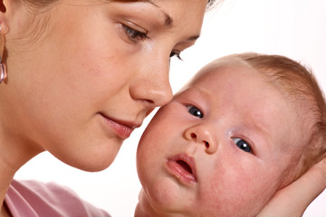 Happy mother with baby