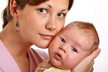  Happy mother with baby