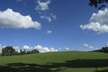 Rural landscape - background of sky and grass